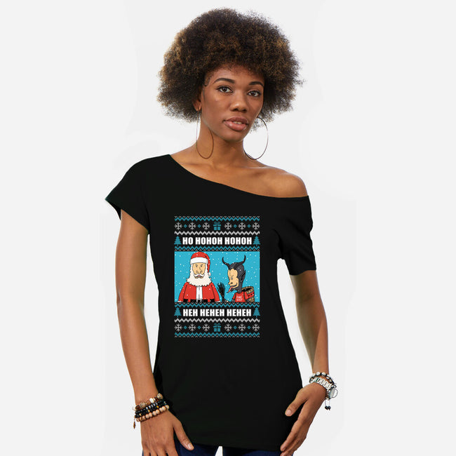 Christmas Sucks-Womens-Off Shoulder-Tee-pigboom