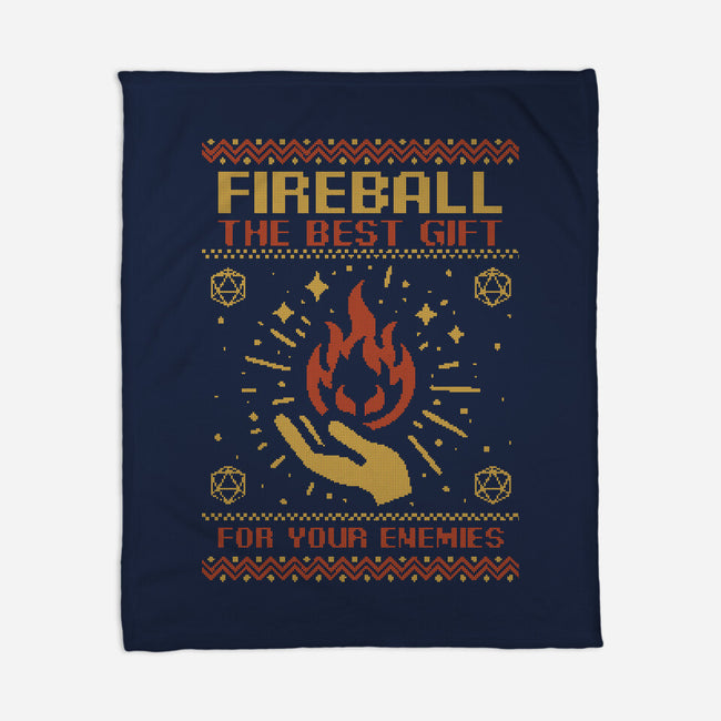 Ugly Sweater Fireball-None-Fleece-Blanket-Studio Mootant