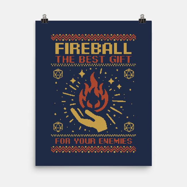 Ugly Sweater Fireball-None-Matte-Poster-Studio Mootant