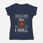 Ugly Sweater Beagle-Womens-V-Neck-Tee-Studio Mootant