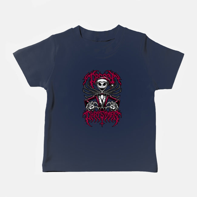 Creepy Christmas Skeleton-Baby-Basic-Tee-Studio Mootant