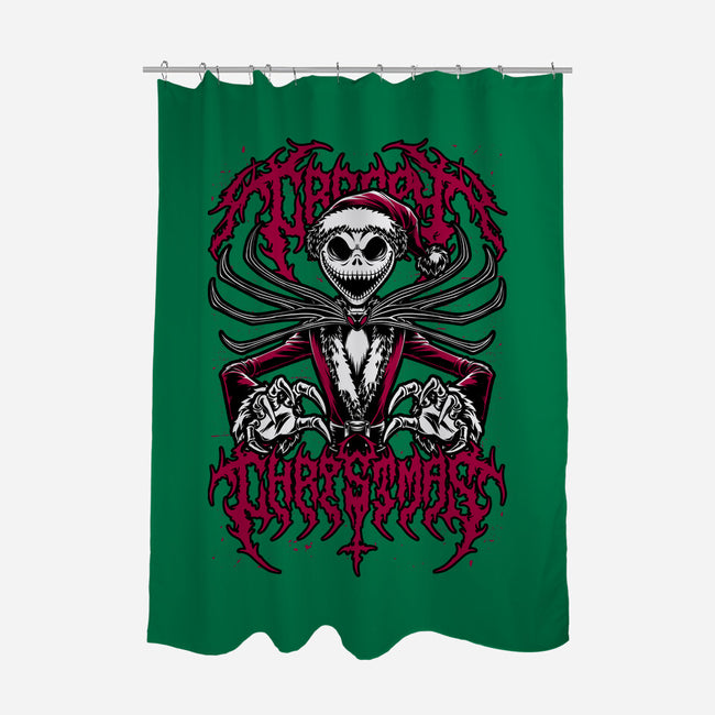 Creepy Christmas Skeleton-None-Polyester-Shower Curtain-Studio Mootant