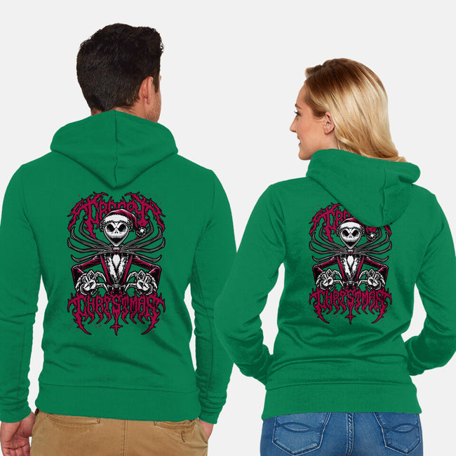 Creepy Christmas Skeleton-Unisex-Zip-Up-Sweatshirt-Studio Mootant