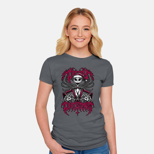 Creepy Christmas Skeleton-Womens-Fitted-Tee-Studio Mootant