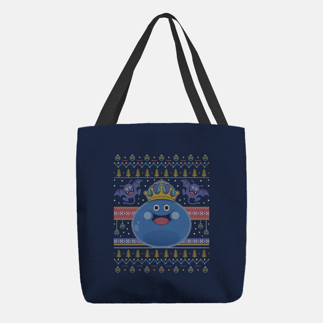 King Slime Ugly Sweater-None-Basic Tote-Bag-LAGELANTEE