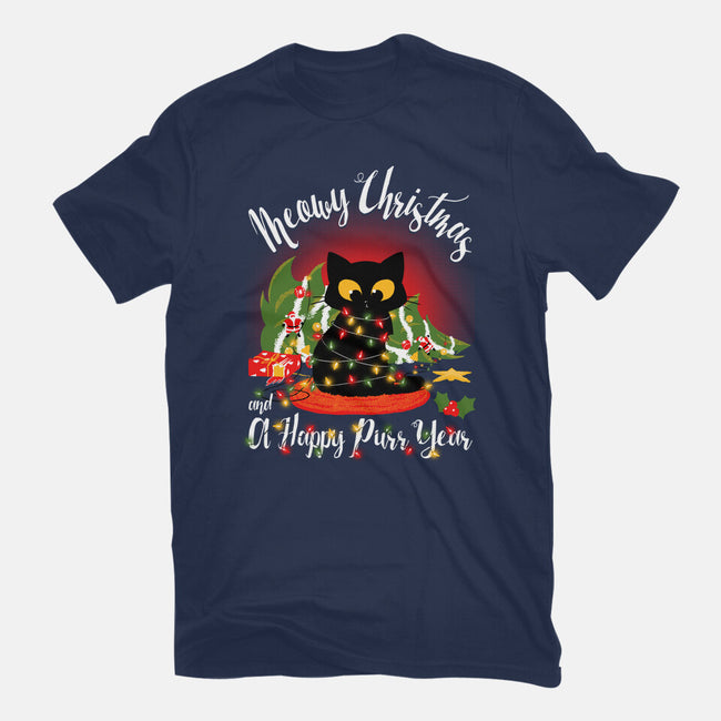 Meowy Christmas And A Happy Purr Year-Unisex-Basic-Tee-Tronyx79