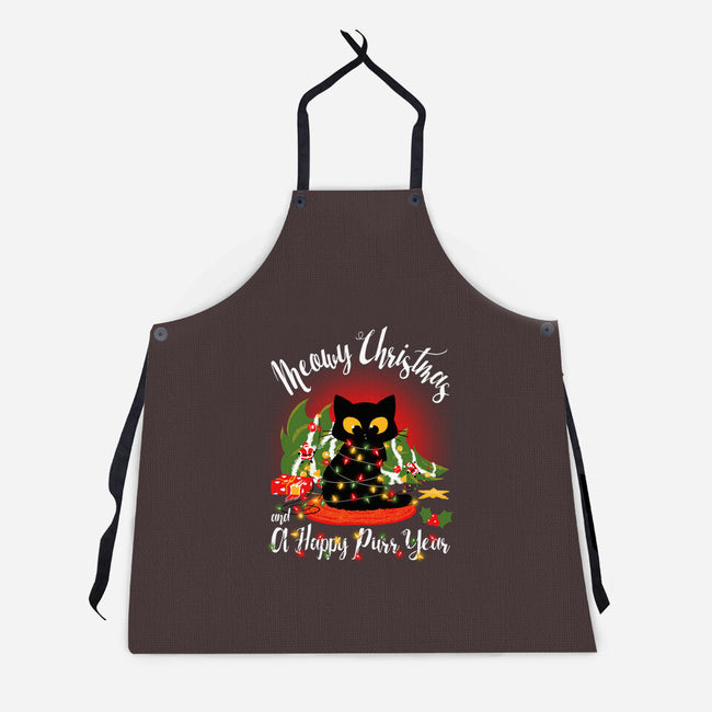 Meowy Christmas And A Happy Purr Year-Unisex-Kitchen-Apron-Tronyx79