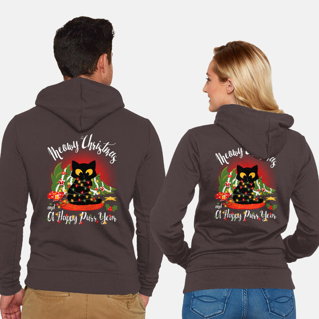 Meowy Christmas And A Happy Purr Year-Unisex-Zip-Up-Sweatshirt-Tronyx79