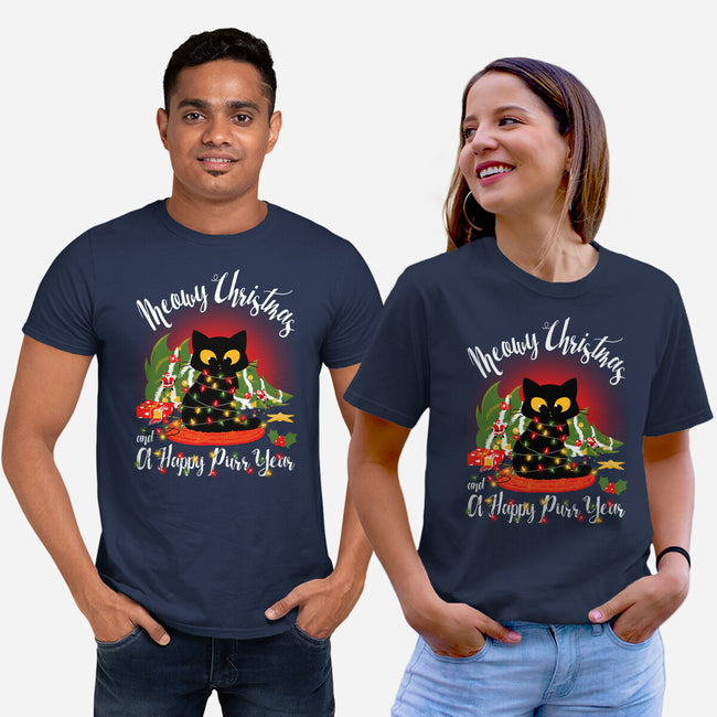 Meowy Christmas And A Happy Purr Year-Unisex-Basic-Tee-Tronyx79