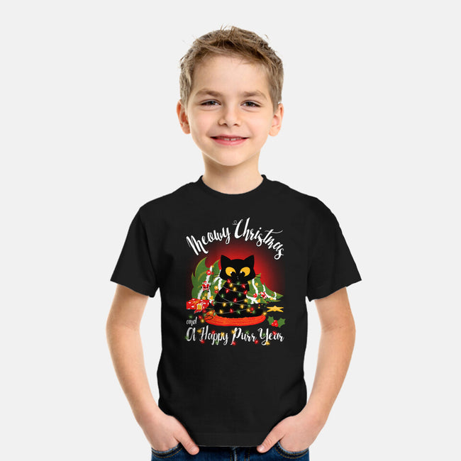 Meowy Christmas And A Happy Purr Year-Youth-Basic-Tee-Tronyx79