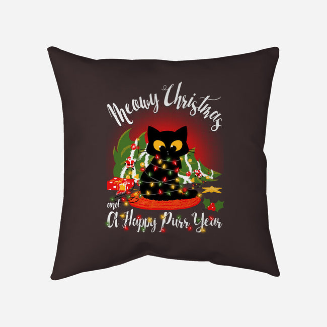 Meowy Christmas And A Happy Purr Year-None-Removable Cover w Insert-Throw Pillow-Tronyx79