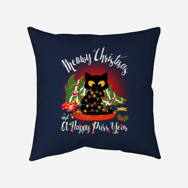 Meowy Christmas And A Happy Purr Year-None-Removable Cover w Insert-Throw Pillow-Tronyx79