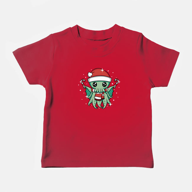 Christmas Cthulhu-Baby-Basic-Tee-brunopires