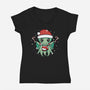 Christmas Cthulhu-Womens-V-Neck-Tee-brunopires