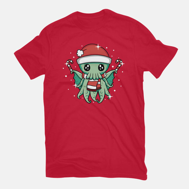 Christmas Cthulhu-Womens-Basic-Tee-brunopires