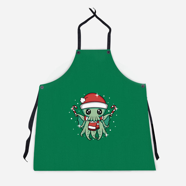 Christmas Cthulhu-Unisex-Kitchen-Apron-brunopires