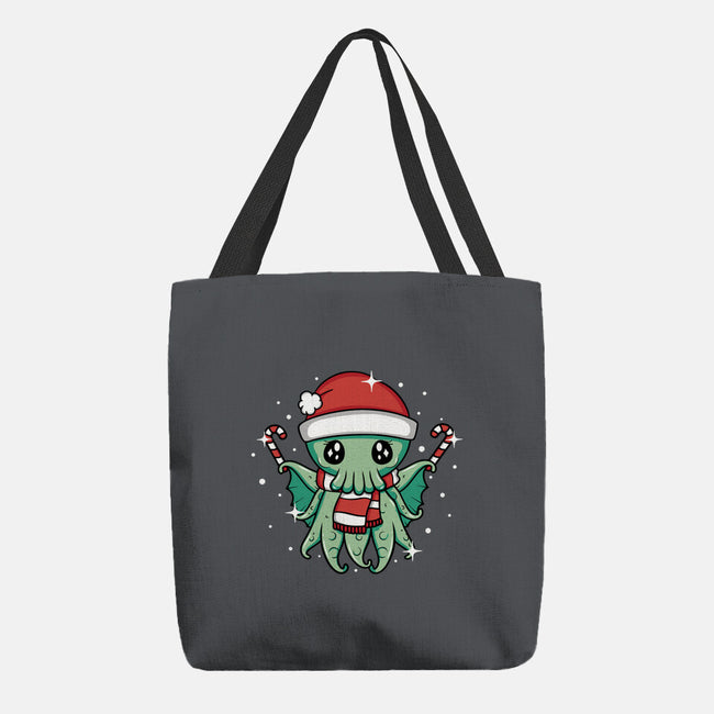 Christmas Cthulhu-None-Basic Tote-Bag-brunopires