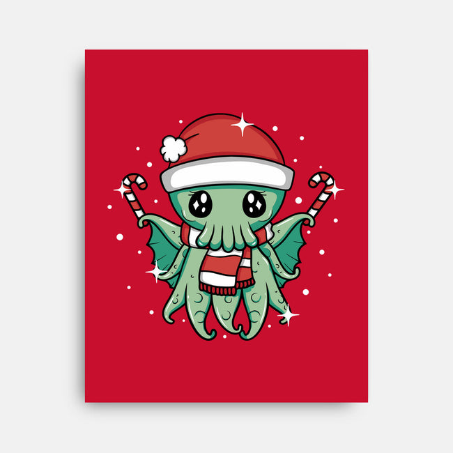 Christmas Cthulhu-None-Stretched-Canvas-brunopires