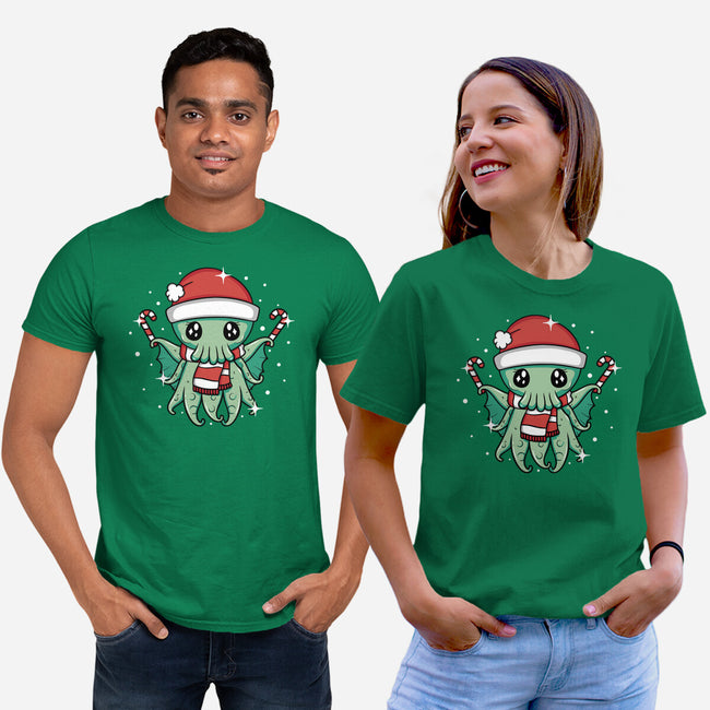 Christmas Cthulhu-Unisex-Basic-Tee-brunopires