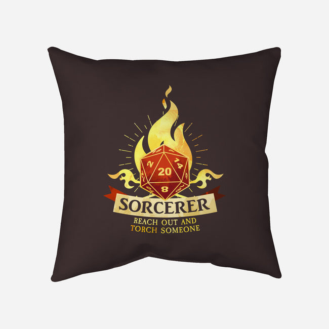 Sorcerer D20-None-Removable Cover w Insert-Throw Pillow-D20 Tees