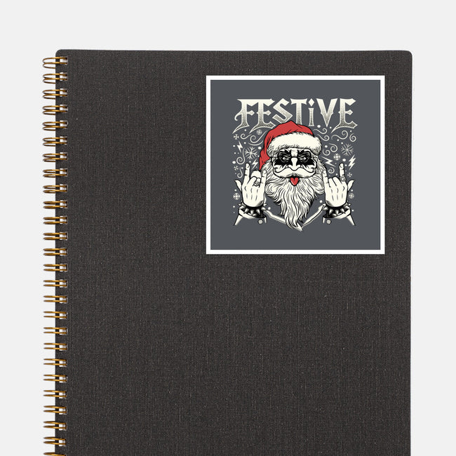 Festive Rock And Roll Santa-None-Glossy-Sticker-tobefonseca