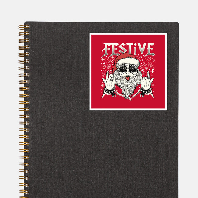 Festive Rock And Roll Santa-None-Glossy-Sticker-tobefonseca