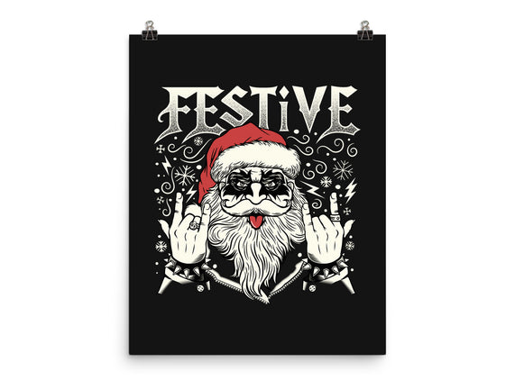 Festive Rock And Roll Santa