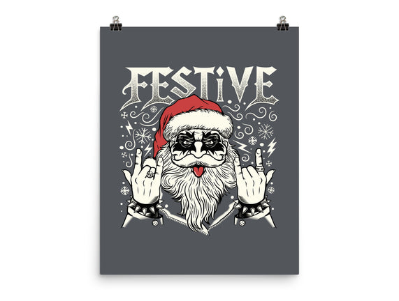 Festive Rock And Roll Santa