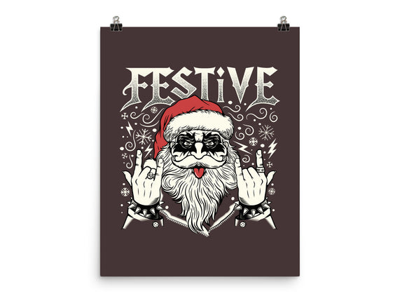 Festive Rock And Roll Santa