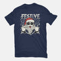 Festive Rock And Roll Santa-Womens-Basic-Tee-tobefonseca