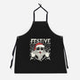 Festive Rock And Roll Santa-Unisex-Kitchen-Apron-tobefonseca