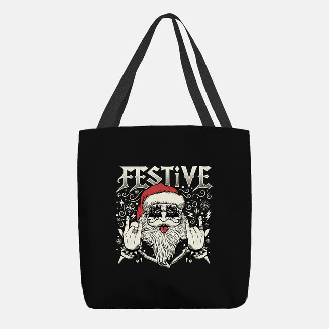 Festive Rock And Roll Santa-None-Basic Tote-Bag-tobefonseca