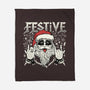 Festive Rock And Roll Santa-None-Fleece-Blanket-tobefonseca