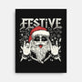 Festive Rock And Roll Santa-None-Stretched-Canvas-tobefonseca