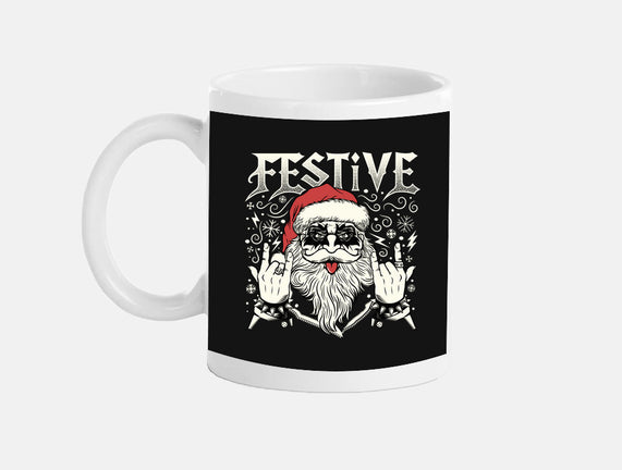 Festive Rock And Roll Santa