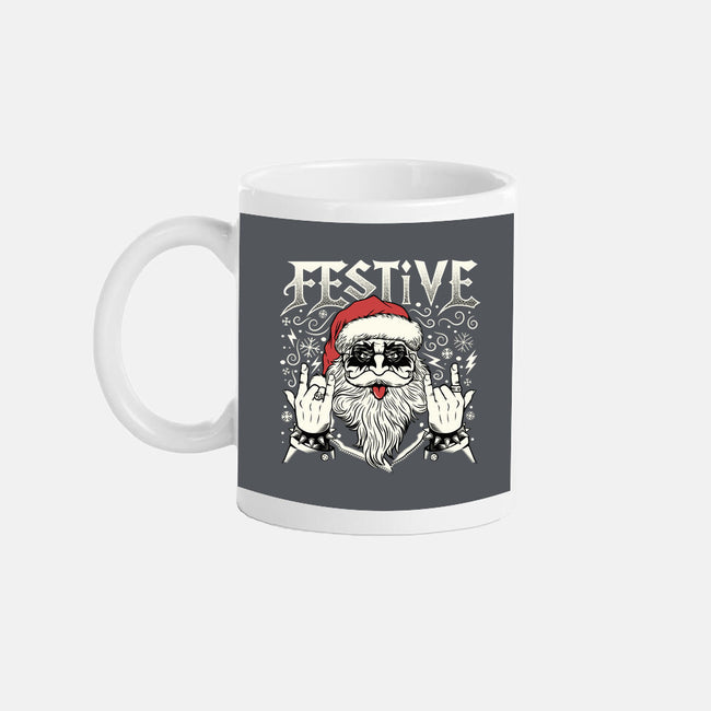 Festive Rock And Roll Santa-None-Mug-Drinkware-tobefonseca