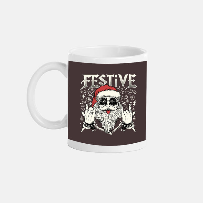 Festive Rock And Roll Santa-None-Mug-Drinkware-tobefonseca