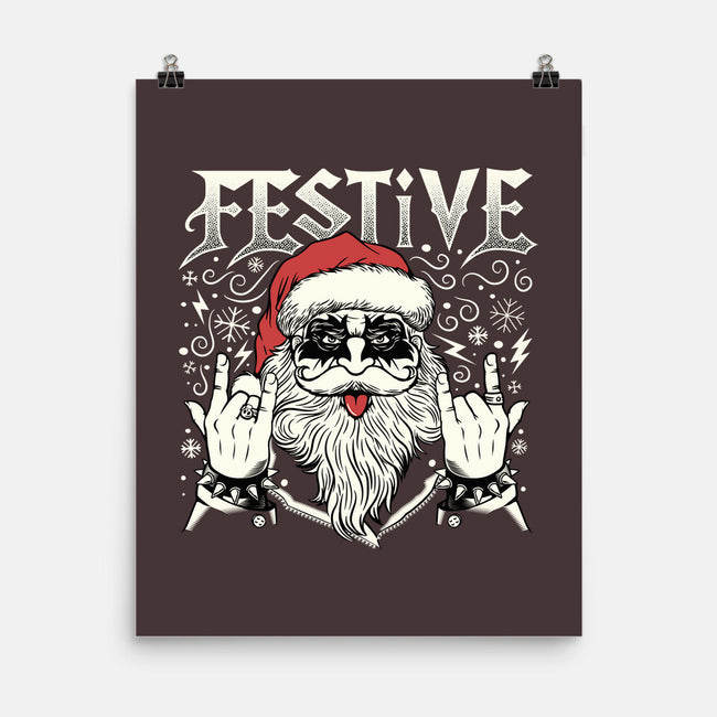 Festive Rock And Roll Santa-None-Matte-Poster-tobefonseca