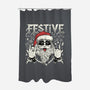 Festive Rock And Roll Santa-None-Polyester-Shower Curtain-tobefonseca