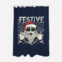 Festive Rock And Roll Santa-None-Polyester-Shower Curtain-tobefonseca