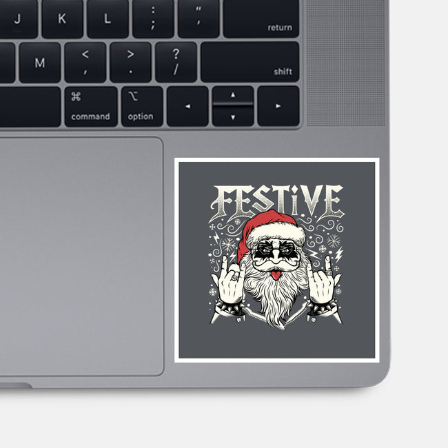 Festive Rock And Roll Santa-None-Glossy-Sticker-tobefonseca