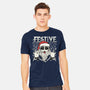 Festive Rock And Roll Santa-Mens-Heavyweight-Tee-tobefonseca