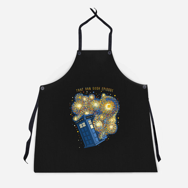 Travel Time Van Gogh Episode-Unisex-Kitchen-Apron-tobefonseca