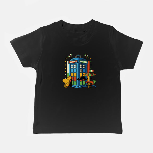 Buenas Tardis Travel Time-Baby-Basic-Tee-tobefonseca