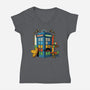 Buenas Tardis Travel Time-Womens-V-Neck-Tee-tobefonseca