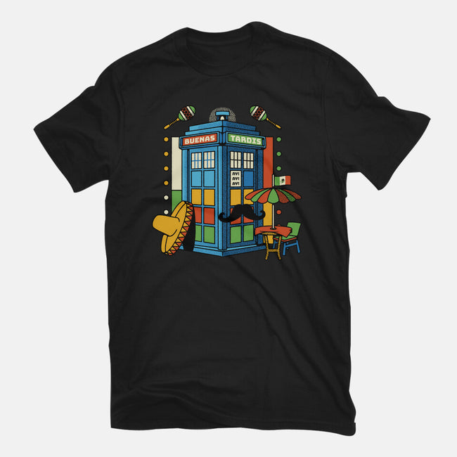 Buenas Tardis Travel Time-Womens-Basic-Tee-tobefonseca