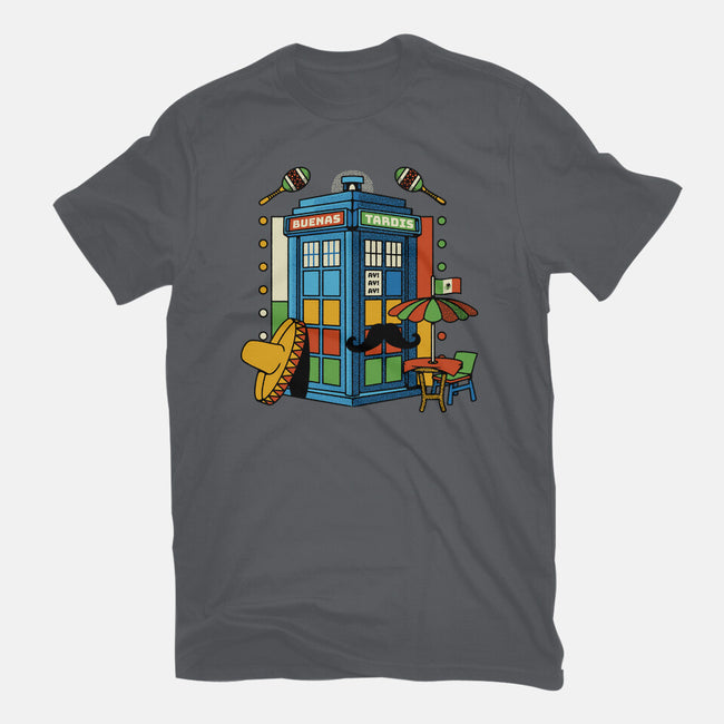 Buenas Tardis Travel Time-Unisex-Basic-Tee-tobefonseca