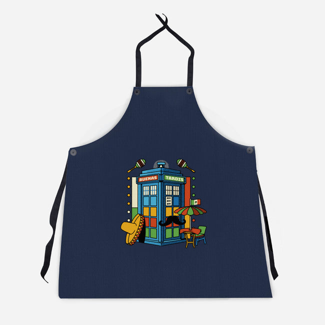 Buenas Tardis Travel Time-Unisex-Kitchen-Apron-tobefonseca