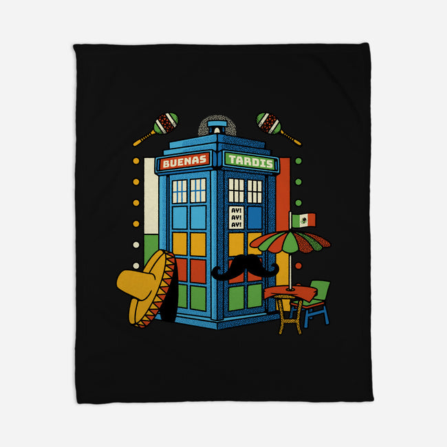 Buenas Tardis Travel Time-None-Fleece-Blanket-tobefonseca