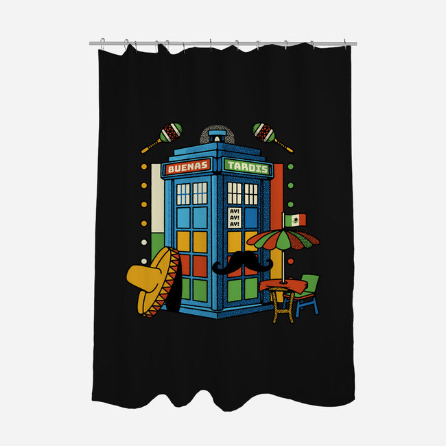 Buenas Tardis Travel Time-None-Polyester-Shower Curtain-tobefonseca